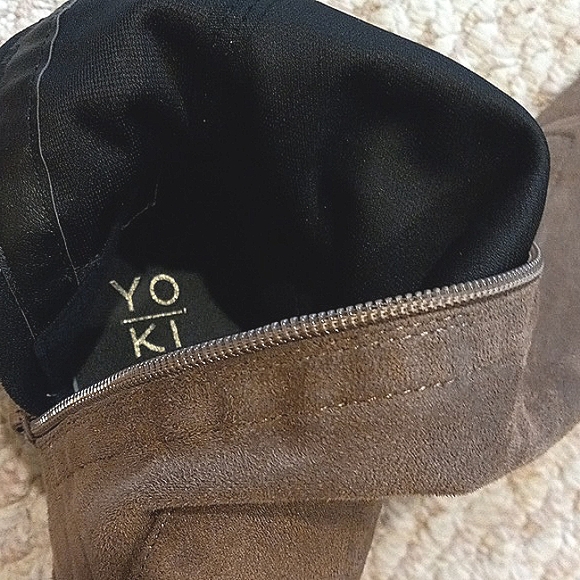 Over-the-knee boots Closed Toe Knee High Comfy no heel Stretch Suede Elegant - Picture 17 of 17